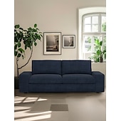 baratos Cobertura de Sofa-Capa de Sofá em Linho Sólido 2 Lugares 3 Lugares Com Estofamento de Algodão e Linho