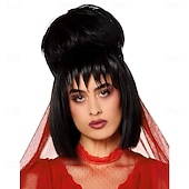 cheap Movie Character Wigs-Lydia Deetz Wig - Beetlejuice Halloween Cosplay Party Wigs