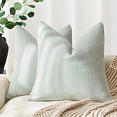 baratos Textured lance travesseiros-capas de almofadas decorativas de textura macia capa de almofada sólida com acento quadrado capa de almofada aconchegante de fazenda com zíper para sofá-cama sala de estar laranja queimado
