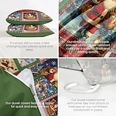 voordelige Kerstbeddegoed-Kerst dekbedovertrekset feestelijke vakantie kerst dekbedset compleet inclusief dekbedovertrek en kussenslopen perfect om seizoensgebonden vrolijkheid en comfort toe te voegen aan uw slaapkamerinrichting