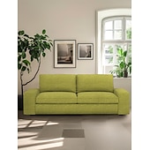 baratos Cobertura de Sofa-Capa de Sofá em Linho Sólido 2 Lugares 3 Lugares Com Estofamento de Algodão e Linho