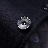 billiga Trenchcoat för män-Herr Yllekappa Rock Trenchcoat Lång trenchcoat Dagligen Semester Höst vinter Polyester Håller värmen Vindtät Ytterkläder Kläder Mode Klassisk Slät Ficka Kavajslag Enkelknäppt