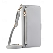 baratos Capa Samsung-telefone Capinha Para S24 S23 S22 S21 Ultra Plus S21 FE A55 5G A54 A34 A14 A72 A52 A42 A32 A22 A12 A02 S20 Plus S20 Ultra S20 A53 A33 A23 A13 A21s Capa traseira Com Suporte Zíper com cordão Retro TPU