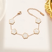 abordables Collier pour femme-parure de bijoux en plaqué or avec fleur et nacre pour femme – collier, bracelet et boucles d&#039;oreilles élégants pour femme