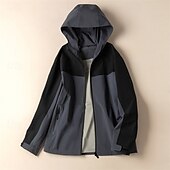abordables Softshell, polares y chaquetas de montaña-Hombre Chaqueta Softshell Chaqueta para senderismo Al aire libre Resistente al Viento Secado rápido Chaqueta ligera Chaqueta cortavientos Viaje Gris oscuro Negro Rojo Azul Marino Azul