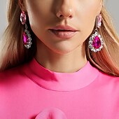 abordables Boucles d&#039;oreilles-Femme Boucles d&#039;oreille Clou Poire Goutte Précieux Elégant mode Imitation de diamant Des boucles d&#039;oreilles Bijoux Argent / Rose foncé Pour Mariage Soirée du quotidien 1 paire