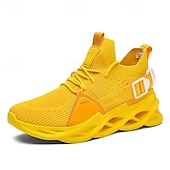 economico Sneakers da uomo-scarpe da ginnastica sportive da uomo in Flyknit verde neon - scarpe da corsa leggere e traspiranti con un design unico della suola