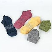 abordables calcetines de hombre-Hombre 5 pares Paquetes múltiples Calcetín Calcetines hasta el Tibio Calcetines Cortos Calcetines informales Amarillo Rojo Color Plano Deporte Diario Vacaciones Básico Medio Primavera Otoño Moda