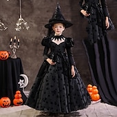 levne Šaty s pohádkovým motivem-Děti Dívčí Šaty na párty Pevná barva Krátký rukáv Dlouhý rukáv 3/4 délka rukávu Výkon Halloweenská párty Síťka Princeznovské Cosplay kostým Sladký Síťka Do půli lýtek Plášťové šaty Tylové šaty Léto