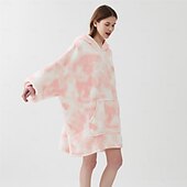 cheap Wearable Blanket-Wearable Blanket Hoodie for Women Men Kids, Oversized Hooded Blanket, Super Warm Soft Sherpa Blanket Sweatshirt, Peach Tie-Dye