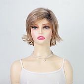 Недорогие старший парик-короткий светлый парик пикси для женщин многослойный натуральный синтетический парик с челкой термостойкий сменный парик для косплея