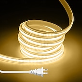 preiswerte COB-Streifenlichter-3M 5m 10m Lichtsets 288 LEDs COB 15mm 1 Set Lichterketten &amp; Zubehör 1 Set Warmweiß Weiß Netual Weiß LED Neonlichte Draussen Wasserdicht Urlaub 220-240 V 110-120 V