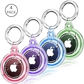 economico Cover Airtag-Custodia impermeabile IPX8 per AirTag, confezione da 4 – portachiavi con protezione integrale e anello per Apple AirTag, cover in TPU per animali domestici, portafoglio, bagaglio, chiavi.