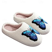 economico Pantofole da casa-calde pantofole invernali in cotone per donna peluche da interno farfalla arcobaleno design comfort per la casa