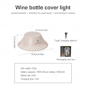 economico Lampade da tavolo-lampada per bottiglia di vino, lampada da tavolo a led alimentata tramite usb con 3 modalità, portatile e ricaricabile, luce d&#039;atmosfera impermeabile per campeggio, decorazioni per la casa 1 pz