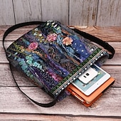levne Tašky přes rameno-dámská bohémská květinová vyšívaná crossbody kabelka, umělecká ručně vyrobená taška přes rameno s barevným květinovým vzorem, ideální pro běžné nošení a festivaly