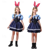 baratos Fantasias para meninas-Judy Hopps Vestidos Traje Cosplay Fantasias Cosplay filme for Para Meninas Crianças Baile de Máscaras Festa / Noite