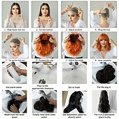abordables Perruques Synthétiques Sans Bonnet-perruque de cheveux longs ondulés avec frange pour femmes perruques ombrées de fête quotidienne en fibre synthétique résistante à la chaleur