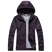 baratos Casacos Leves, Polares &amp; Caminhada-Homens Jaqueta Softshell Jaqueta de Trilha Ao ar livre A Prova de Vento Impermeável Jaqueta leve Jaqueta corta-vento Viajar Preto Branco Amarelo Roxo Escuro Vinho