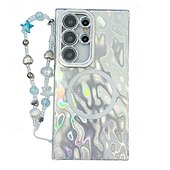 halpa Samsung-kotelot-puhelin Etui Käyttötarkoitus S24 Ultra S24 Plus S24 S24 FE S23 Ultra A55 A35 A25 A15 5G A54 S25 Ultra Takakuori Magneetti Tukee langatonta latausta rannehihnalla Retro Pinnoitus