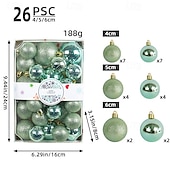 economico Ornamenti-26 palline di Natale, decorazioni natalizie, palline infrangibili per albero di Natale da 4/5/6 cm, colorate decorazioni da appendere all&#039;albero di Natale per la casa, le feste e l&#039;esposizione in negozio