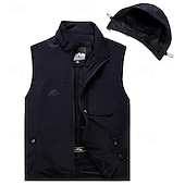 זול ג&#039;ילטים-בגדי ריקוד גברים וסט Gilet אפוד דייגים וסט לטיולי הליכה יומי פגישה (דייט) חופשה אופנתי יום יומי קיץ &amp; אביב כיס מכסה המנוע הניתן להסרה פוליאסטר נוח אחיד רוכסן עם קפוצ&#039;ון רגיל