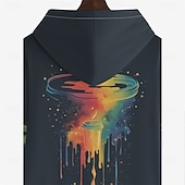 preiswerte 3D Muster-Herren Grafik Kapuzensweatshirt Kapuzenshirts Pullover Urlaub Täglich Klassisch Lässig Langarm Mit Kapuze Urlaub Sport im Freien Ausgehen Streetwear Schwarz Drucken Winter Frühling &amp; Herbst Designer