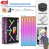 voordelige Slimme lampen-LED Slimme Lamp Tuya Slimme Wifi Kleurrijke Splicing Lamp DIY Binnenwand Sfeerlamp Draadloze Bluetooth LED Creatieve Ophaal Quantum Licht Koppeling Inductie 6/9/12 Packs