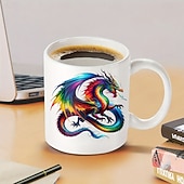 billige Krus og kopper-drage kaffekrus 11 oz keramisk krus morsomt krus morsomt kaffekrus for familie/venner/søster/kollega nyhet kaffekrus sommer vinter drinkware fest/jule/bursdagsgave