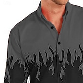billige vestlige skjorter for menn-Herre Cowboy Western skjorte Skjorte med knapper Cowboyskjorte Langermet Mote Designer Vestlig Daglig Høst vinter Aftæpning Skjorter med krage 3D-utskrift Lomme foran Rød Lilla Brun Grønn Blå + blå