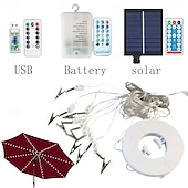 economico Striscie luci ad energia solare-Luce solare da tenda a 104 LED con telecomando ideale per il campeggio natalizio&amp;amp;avventura in spiaggia