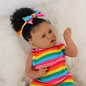 cheap Dolls, Playsets &amp; Stuffed Animals-Realistic Reborn Baby Dolls - 22.8 Inch Silicone Baby Girl Real Life Dolls with Full Body Vinyl Newborn Lifelike Weighted Dolls for Ages 3+ Gift