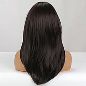 preiswerte Trendige synthetische Perücken-Synthetische Perücken Uniformen Karriere Kostüme Prinzessin Glatt Kinky Glatt Mittelteil Stufenhaarschnitt Maschinell gefertigt Perücke 22 Zoll Dunkelbraun Synthetische Haare Damen Cosplay Party