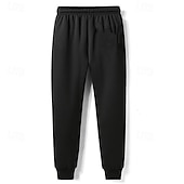 preiswerte Sweatpants-Herren Sherpa Fleecehosen Jogginghose Trainingshose Jogginghose Jogger Winterhose Tasche Kordelzug Elastische Taille Glatt Warm Weich Casual Täglich Modisch Strassenmode Schwarz / Weiß Schwarz