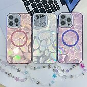 cheap iPhone Cases-Phone Case For iPhone 16 Pro Max Plus iPhone 16 Pro Max iPhone 15 iPhone 15 Pro Max iPhone 14 Pro Max iPhone 13 Pro Max Back Cover Magnetic Support Wireless Charging with Wrist Strap Retro Plating