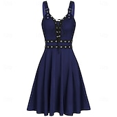 ieftine gotic-Punk și gotic Rochie de Cocktail Rochie de epoca Rochii Mascaradă Fata Goth Pentru femei Halloween Carnaval Mascaradă Halloween Bal Festival Adulți Rochie