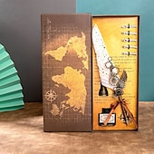 preiswerte Mal-, Zeichen- und Künstlerbedarf-1 Set Geschenkbox, Federkiel, Kalligraphie-Stift und Tintenschreiber-Set, antikes Schreiben, Quilt-Tintenfeder, mechanisches Getriebe, Steampunk-Federkiel zum Zeichnen, Signieren und für