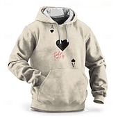 baratos moletons 3d masculinos-Homens Pôquer Moletom Moletons Moletom Manga Longa Moletom com capuz Com Capuz Moda Impressão 3D Esportes Streetwear Branco Bege Bolsos Impressão 3D Outono Inverno Designer