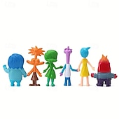 cheap Dolls, Playsets &amp; Stuffed Animals-Inside Out Movie 6-Piece PVC Figure Set - Collector&#039;s Articulated Joy Fear Anger Sadness Character Statues for Display &amp; Party Decor - Ideal for Teens 14+