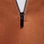 economico Felpe di base-felpe con collo finto e cerniera a un quarto da uomo, pullover casual patchwork, felpa in misto cotone per uomo
