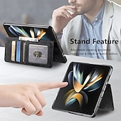 お買い得  サムスン用ケース-電話 ケース 用途 Zフォールド6 Z Fold 5 Z Fold 4 Z Fold 3 バックカバー スタンド付き 磁石バックル カード挿入口 レトロ風 PUレザー