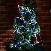 abordables Enchufe eléctrico-Cadena de luces LED con forma de petardo, 31 V CC, 9 m/6 m, 300/200 LED, IP65, resistente al agua, para exteriores, decoración de fiestas navideñas, iluminación colorida, 1 unidad