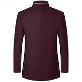 billiga Trenchcoat för män-Herr Vinterkappa Yllekappa Trenchcoat Dagligen Semester Höst vinter Polyester Håller värmen Ytterkläder Kläder Mode Klassisk Slät Ficka Hög krage Enkelknäppt