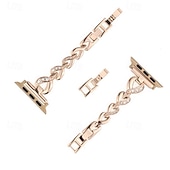 voordelige Apple Watch-bandjes-Solo Loop Compatibel met: Apple Watch-horlogebandje 38mm 40mm 41mm 42mm 44mm 45mm 49mm Bling Diamant Metalen sluiting Verstelbaar Legering Vervangende horlogeband voor iwatch Ultra 2 Series 9 8 7 SE