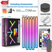 voordelige Slimme lampen-LED Slimme Lamp Tuya Slimme Wifi Kleurrijke Splicing Lamp DIY Binnenwand Sfeerlamp Draadloze Bluetooth LED Creatieve Ophaal Quantum Licht Koppeling Inductie 6/9/12 Packs