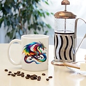 billige Krus og kopper-drage kaffekrus 11 oz keramisk krus morsomt krus morsomt kaffekrus for familie/venner/søster/kollega nyhet kaffekrus sommer vinter drinkware fest/jule/bursdagsgave