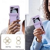 cheap Samsung Cases-Phone Case For Samsung Galaxy Z Flip 7 Z Flip 6 Z Flip 5 Z Flip 4 Z Flip 3 Back Cover Ring Holder with Lanyard with Wrist Strap Retro TPU PU Leather