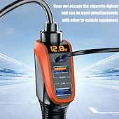 cheap Car Charger-12/24V Car Lighter Charger Universal Fast Charging 66W QC3.0 USB PD20W Type-C Power Supply Socket Adapter 4in1 with LCD Display for Driver RTV SUV MPV