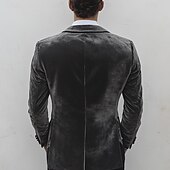 abordables Trajes formales-De los hombres Boda Ropa de fiesta de noche Trajes Gris Moda Diario Color sólido Estándar Juego de 2 piezas Recto 1 botón