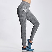 tanie damskie spodnie i legginsy do biegania-Damskie Spodnie do biegania Spodnie kompresyjne Kieszeń Elastyczny pas Getry Na zewnątrz Sport i turystyka Obuwie sportowe Jesień Szybkie wysychanie Lekki Miękka Power Flex Maraton Bieganie Trening